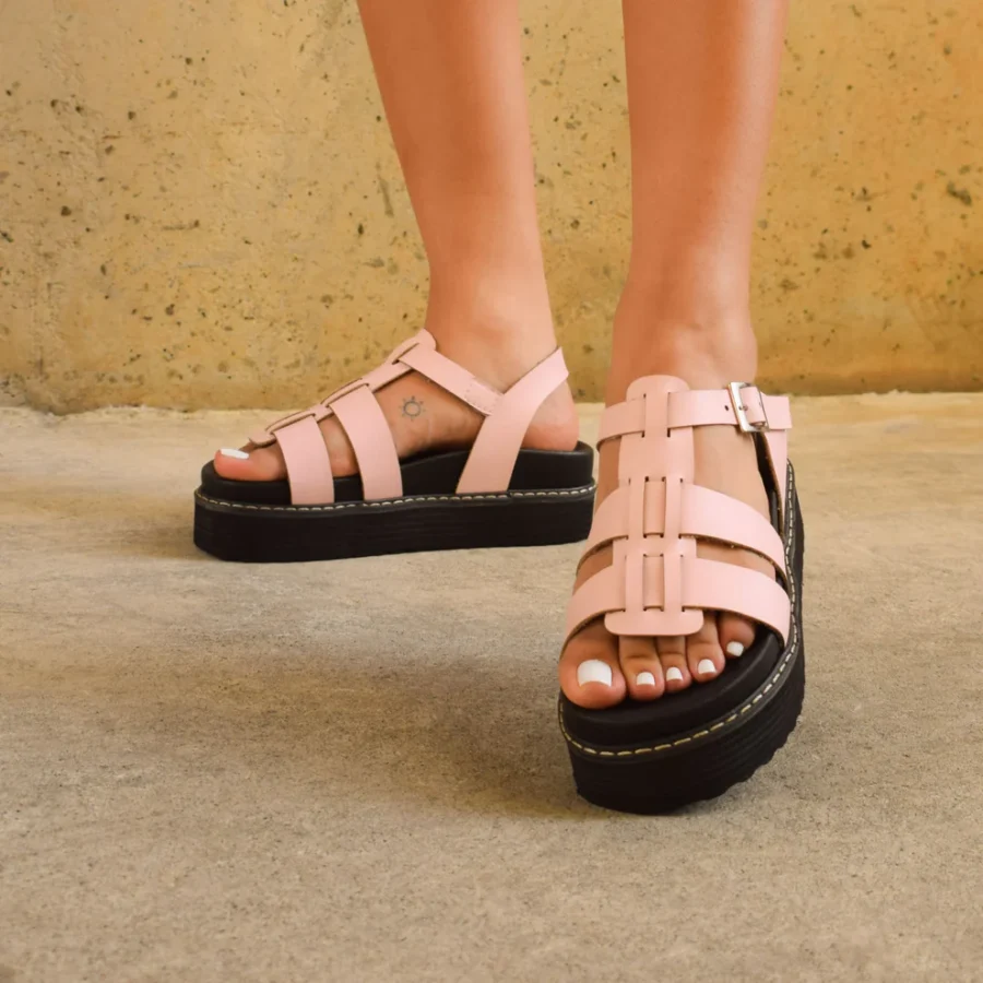 Sandalias "Budapest" cruzadas de cuero vegano